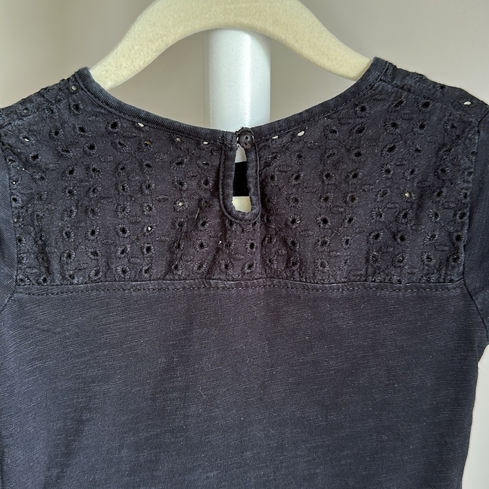 Zara Short Sleeve Eyelet Top Size 4 - Picture 7 of 8